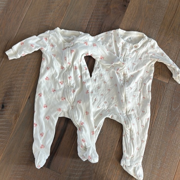 GAP Other - GAP Disney baby - lot of 2 footie pajamas - one Disney print Minnie, one floral